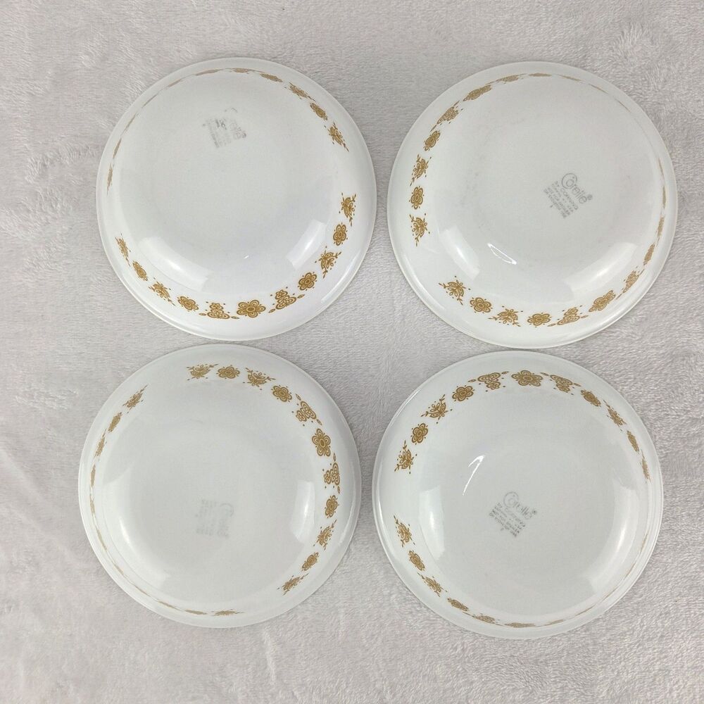 Vintage Corelle Butterfly Gold Berry/Fruit Dessert Bowls 5-3/8" Dessert Set of 4 - Picture 5 of 6